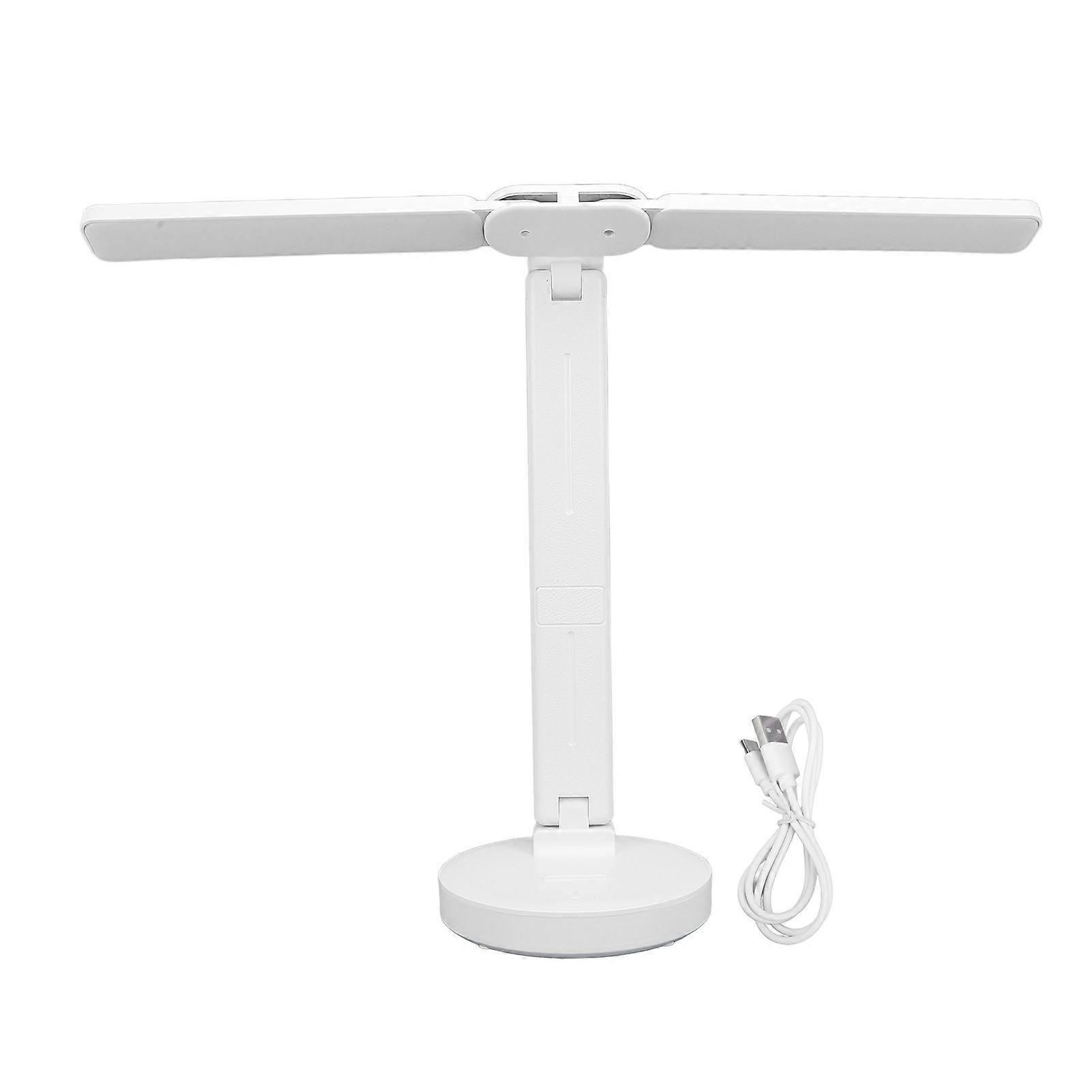 Lampe De Bureau Pliable Et Réglable À Led, Rechargeable, Respectueuse Des Yeux, Avec 3 Modes D'Éclairage, Double Bras Articulé Et Intensité Variable, Idéale Pour Le Bureau Et La Maison.