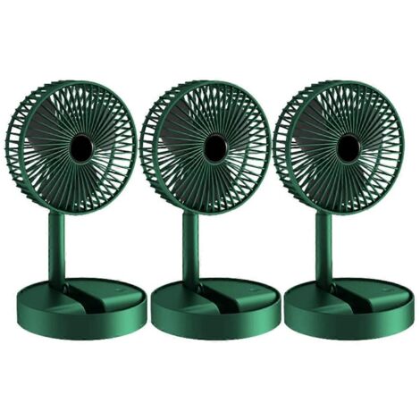 Lot De 3 Ventilateurs De Bureau Pliables À Hauteur Réglable --