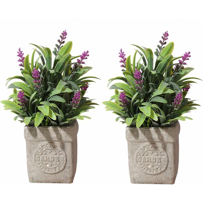2pcs Plantes Artificielles Interieur (rouge)fausse Plante En Pot, Décoration Pour Maison, Jardin, Fête En Plein Air