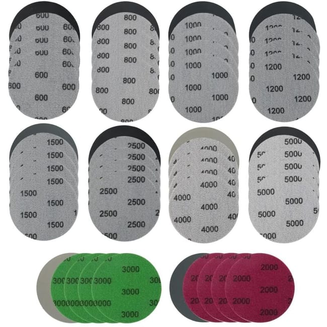 50 Pièces De Papier De Verre Rond, 75 Mm, Grain De Disque De Papier De Verre 600/800/1000/1200/1500/2000/2500/3000/4000/5000 (sku Produit : 95995124 Sku Offre : 125-15.