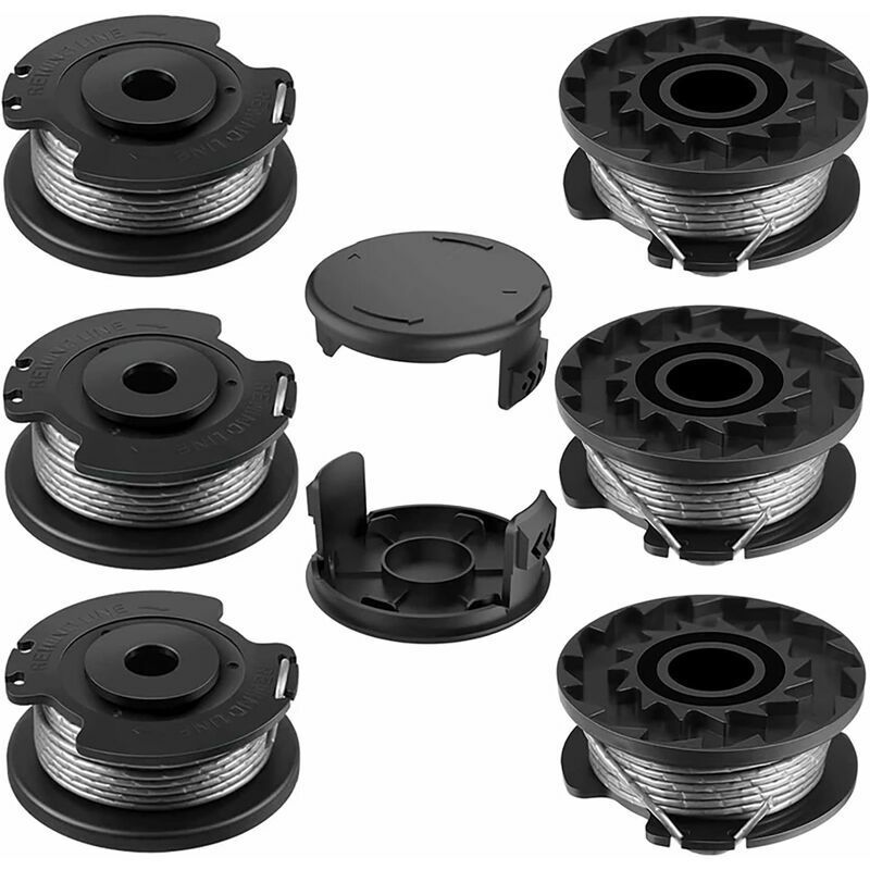 Bobine Coupe Bordure, Bobine Rechange Coupe Bordure,fil Coupe Bordure Bosch,6 Pcs Bobine Nylon Alimentation Automatique F016800385,2 Pcs F016f04557 Couvercle,compatible Bosch Art 23/26sl Drive
