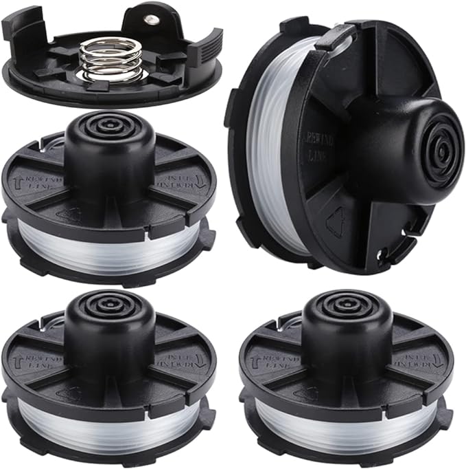 Bobines De Rechange Pour Tondeuses À Gazon, Accessoires Pour : Dur181, Dur141, Dur180z, Dur181z - (4 Pièces Canette + 1 Pièce Couvercle + 1 Pièce Ressort)