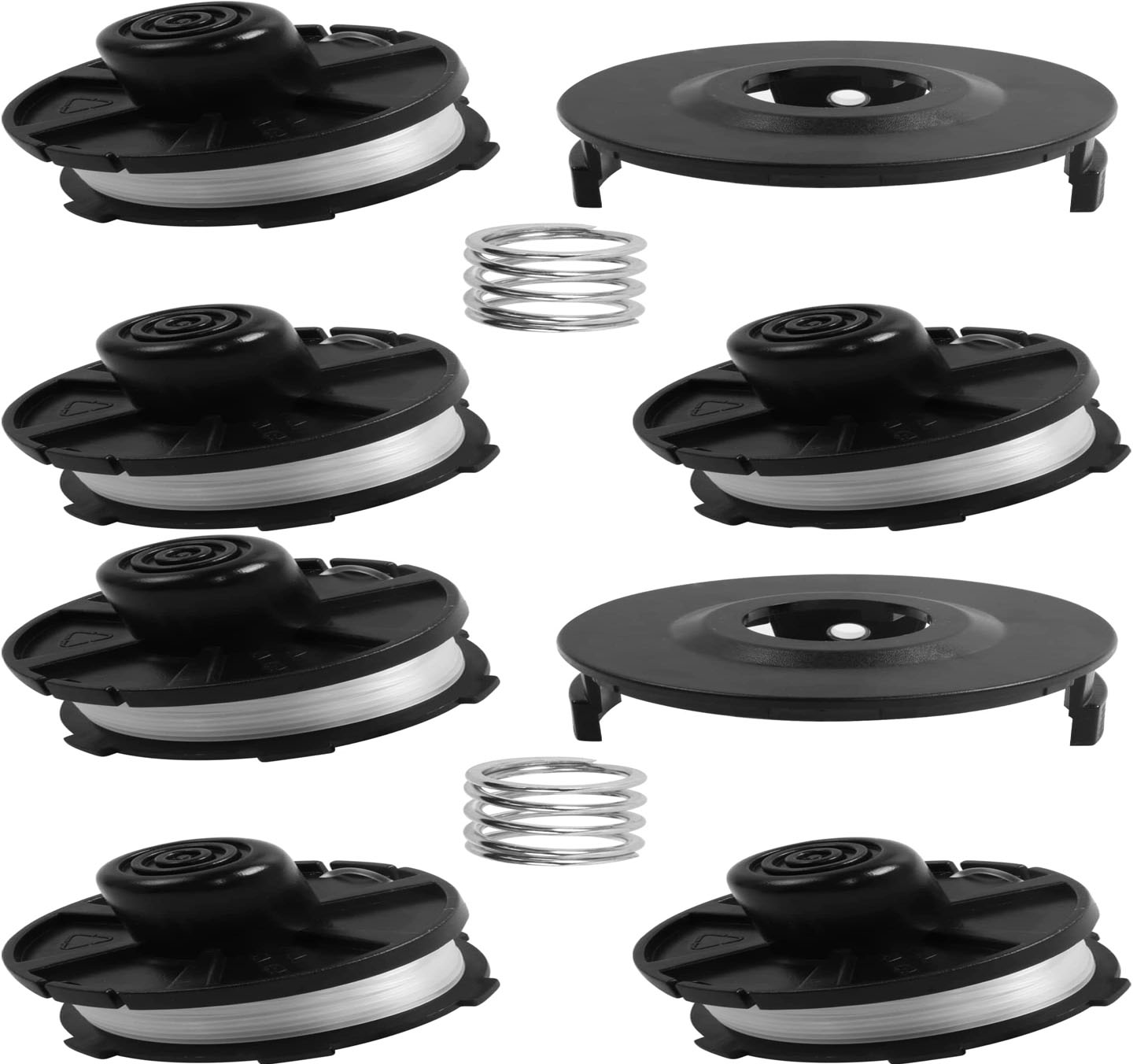 Mufushan Bobines De Remplacement Pour Tondeuses À Gazon, Accessoires Pour : Dur181, Dur141, Dur180z, Dur181z - (6 Pièces Bobine + 2 Pièce Couvercle + 2 Pièce Ressort)