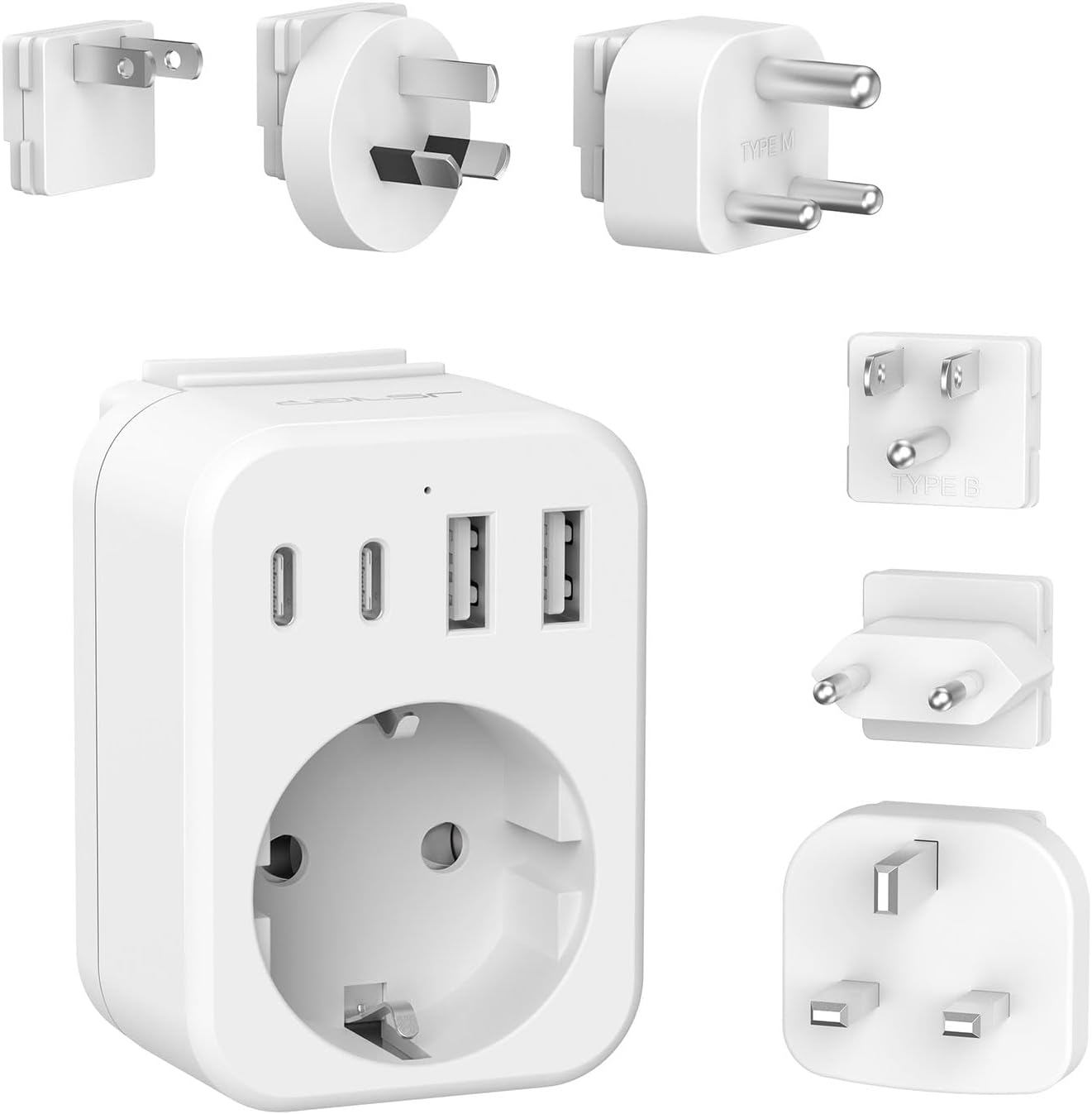 Adaptateur Prise France Vers Usa/uk/japan/aus/afrique Du Sud,adaptateur Voyage Universel International Avec 2 Usb Et 2 Type C, Type B/g/c/a/i/m Prise