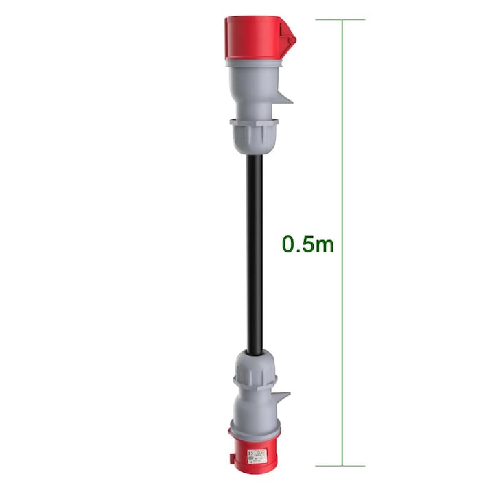 Adaptor De Încărcare Tesla, Cee 32a Mascul La 16a Mamă, Cablu 0,5 M, 5 Pini, Ip44, Pentru Rețele Electrice Trifazate 400v