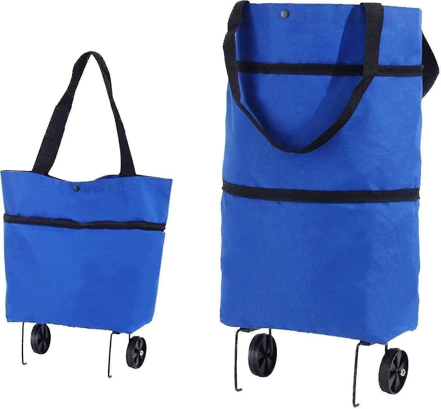 Chariot De Courses Pliable Sur Roulettes, Caddy Léger Avec Sac Isotherme