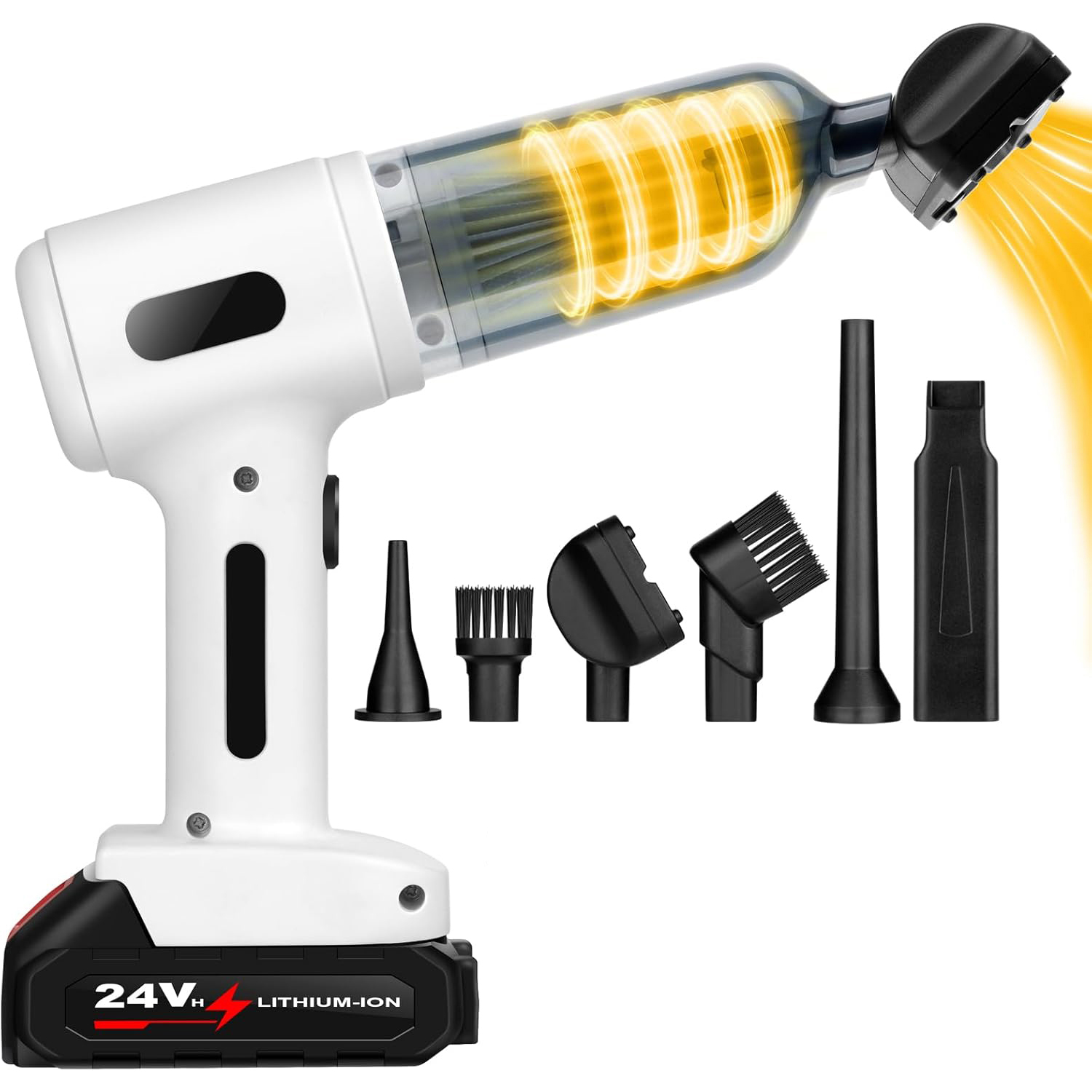 Aspirateur De Voiture À Batterie Haute Puissance (5000 Pa), Aspirateur Portable Sans Fil 2 En 1