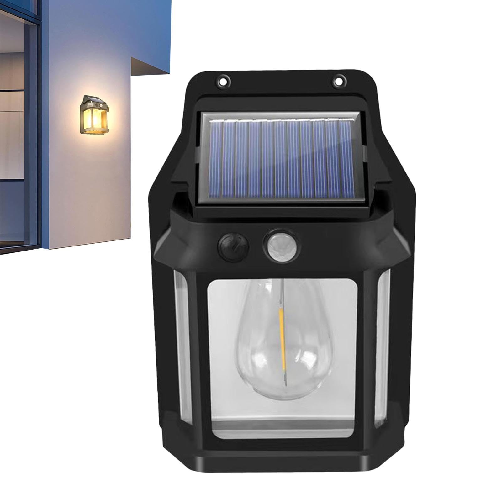 Applique Murale Solaire, Applique Murale À Détecteur De Mouvement Solaire Lampe De Jardin Extérieure Étanche Ip65 Lampes Solaires De Jardin Avec 3 Modes D'Éclairage, Lumière Extérieure Pour