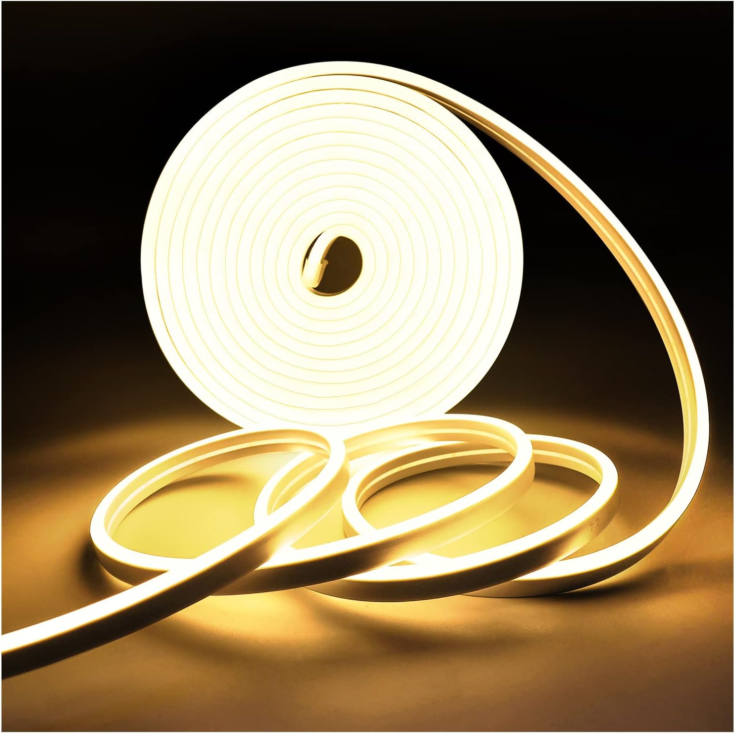 Ruban Led Néon, Bande Led Dc 12v 5m 120 Leds/m Total 600 Leds 3000k Blanc Chaud Ip65 Étanche Bandes Lumineuses Led Souple Pour Chambre, Bar, Salle De Jeux, Anniversaire, Fête De Noël [classe Énergétiq