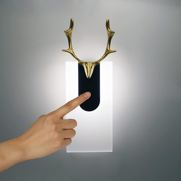 Led Wall Lamp Battery Operated Wireless Usb Rechargeable Wall Sconce Bedroom Night Light Touch Dimmable Wall Lamp For Hallway Staircase Kitchen (6000k