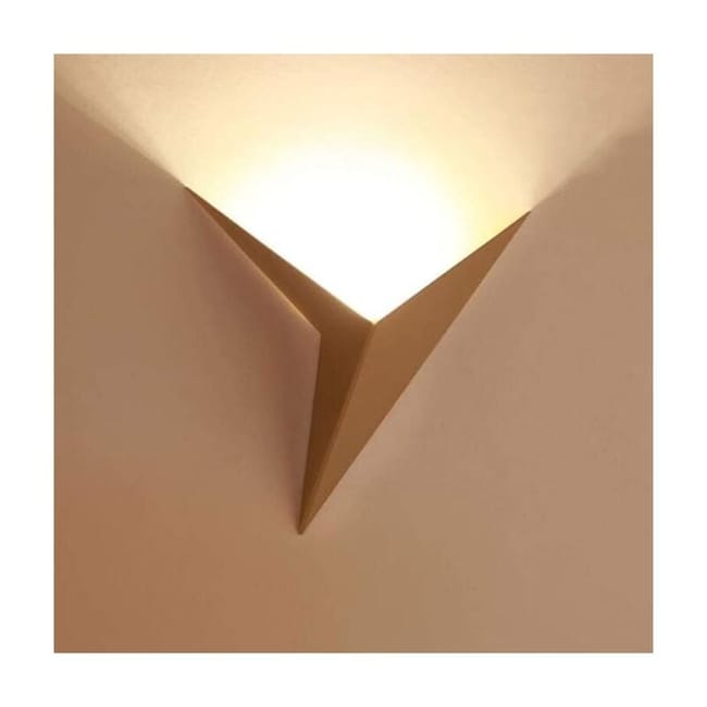 Applique Murale Led D'Intérieur 3 W, Applique Murale Créative Triangulaire Dorée 3000 K, Lampe Murale Moderne En Métal Blanc Chaud (or)