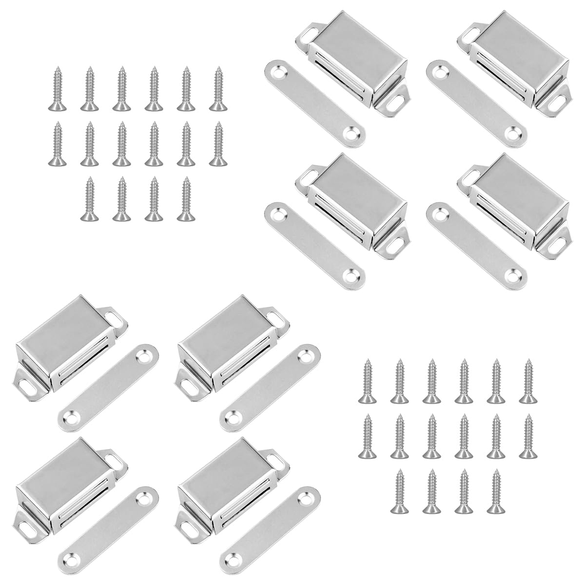 Pcs Aimants De Porte Pour Armoire Fermeture Magnétique Extra Forte, Aimants Pour Porte, Aimants Pour Armoire Acier Inoxydable, Aimants Pour Meuble, Loqueteau Magnétique Avec Vis