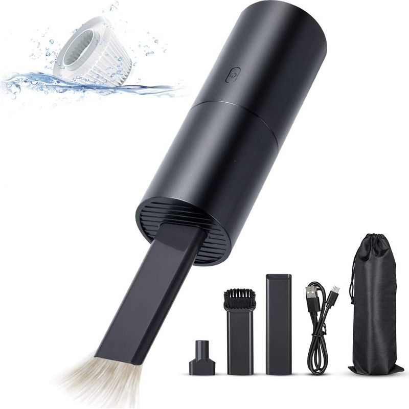 Mini Aspirateur, Aspirateur À Main Sans Fil, Rechargeable Usb Puissant 2 En 1 Succion Souffler, Portatif Léger Aspirateur À Voiture, Ordinateur, Clavier, Poils D'Animaux Faciles À Nettoyer
