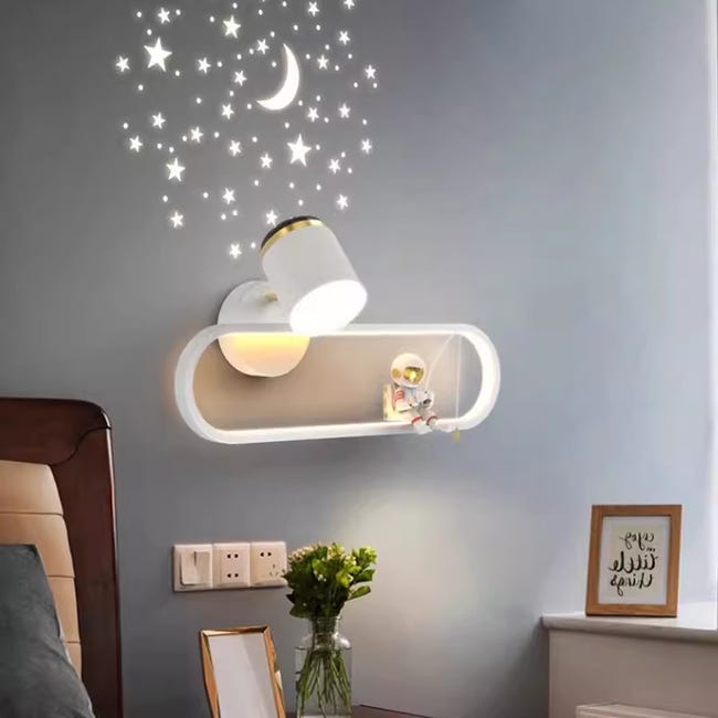 Applique Murale En Fer Forgé Et Aluminium De Style Bohème, Source Lumineuse Led Intégrée, Lampe De Chevet Pour Chambre À Coucher (blanc) (sku Produit : 95210280 Sku Offre : Lehuamwj1363)