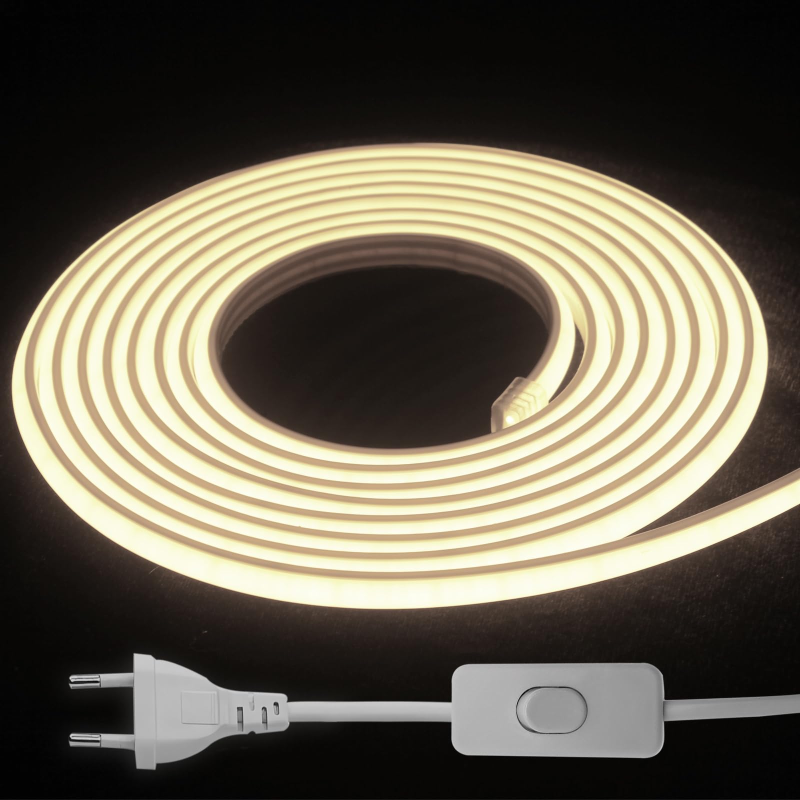 Rubans Led Type Externe 220v - Bande De Lumière De Perles Led Mise En Évidence, Étanche Ip65, Pour Le Jardin Et La Décoration Intérieure. (3000k, 2m)