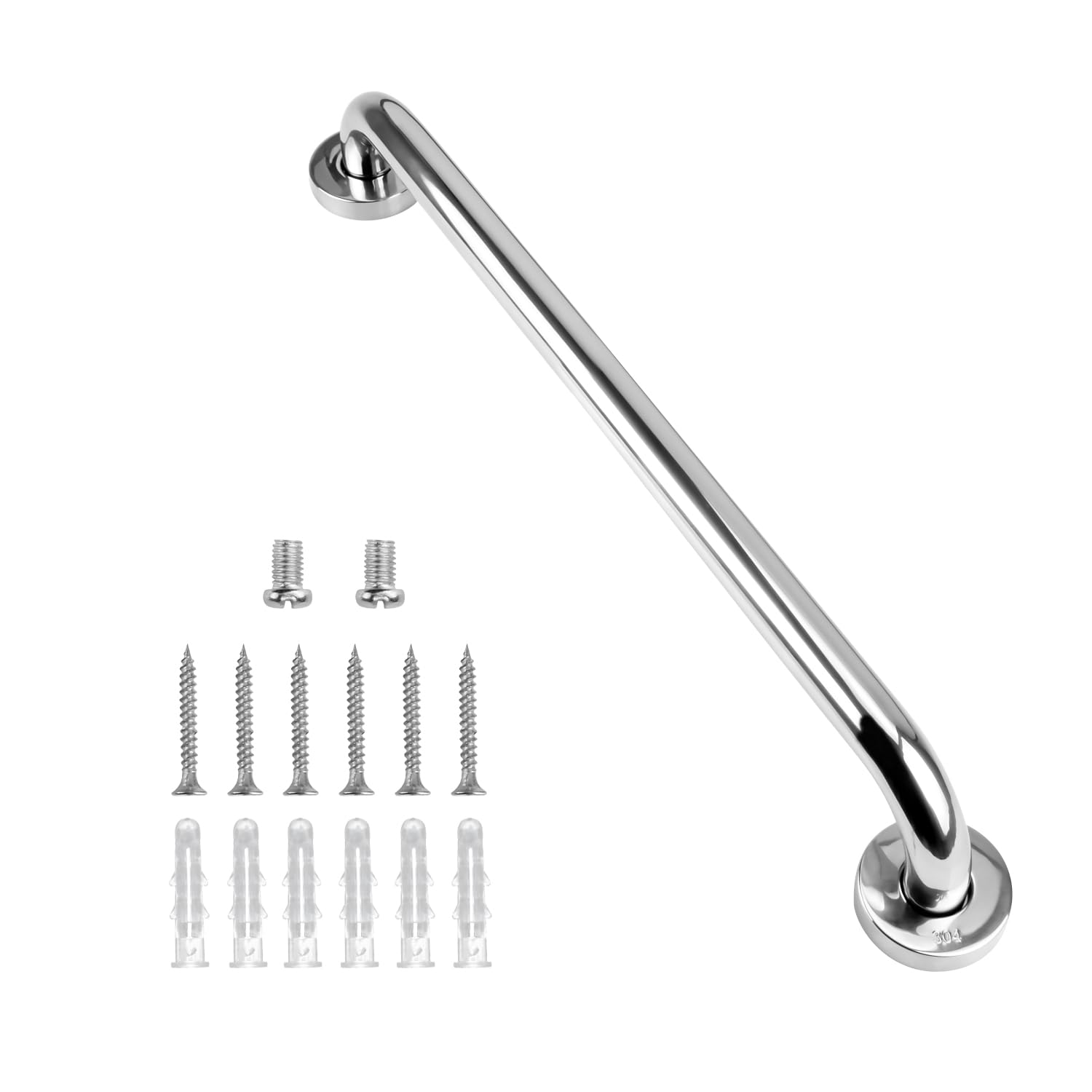 Barre D'Appui Dans Salle De Bain, 50 Cm Barre D'Appui En Acier Inoxydable Antidérapant 304 Poignée De Sécurité Équilibre Dans Chrome Pour Toilette Cuisine Chambre, Vis Dissimulée Fixé Au Mur