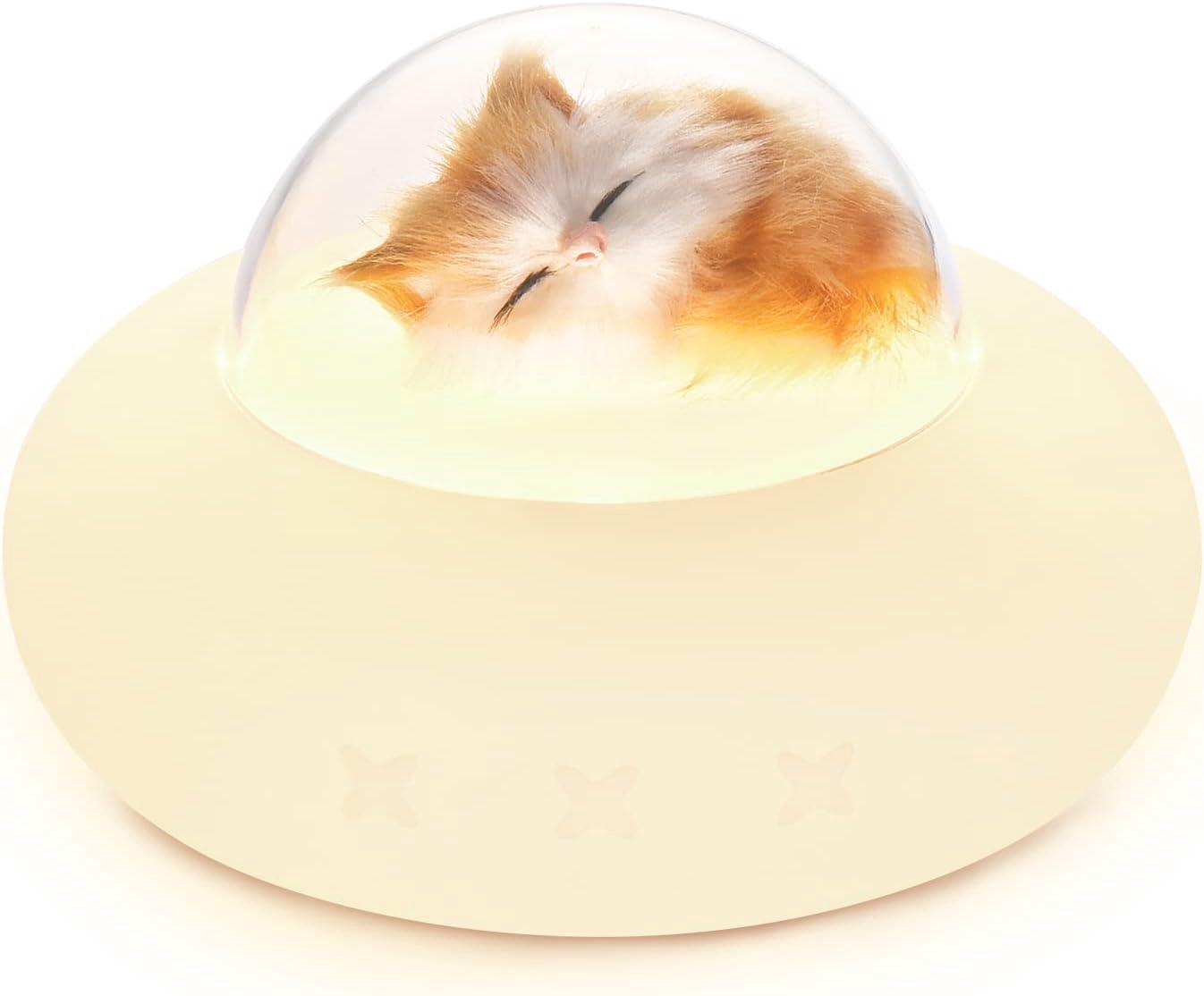Veilleuse Chat Mignon, Cadeaux Chat Goline Pour Adolescentes, Enfants, Femmes Et Bébés, Lampe Chat Kawaii En Silicone, Décoration De Chambre Led Couleur Changeante Et Souple, Veilleuses Cadeaux De Noë