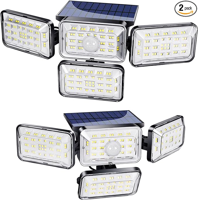 1 X 270 Led Applique Murale Solaire À Quatre Capteurs Lampe De Jardin