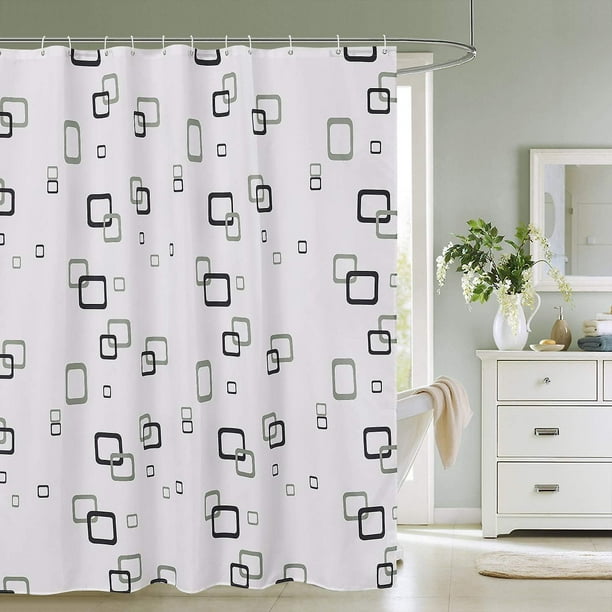 Rideau De Douche En Polyester 180 X 180 Cm, Anti-moisissure, Imperméable, Long, Pour Baignoire Et Salle De Bain.