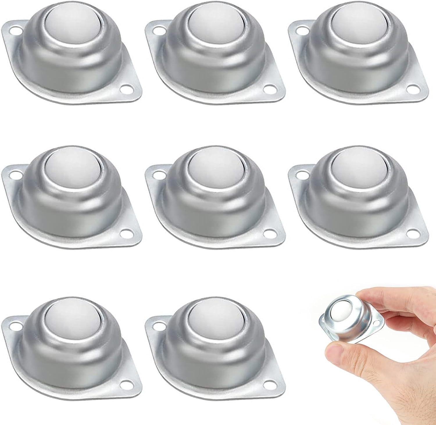 Roulements À Billes (8 Pièces) - 16 Mm, Roulements Pour Convoyeurs De Meubles, Roulements À Billes En Nylon, Roulements À Billes En Nylon Et Acier Inoxydable, Rotation À 360°, Pour Meubles, Étagères E