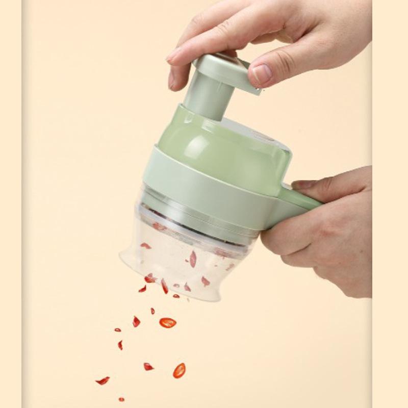 Ensemble De Coupe-légumes Électrique Portable, Spiraliseur, Outil Multifonction Pour Légumes Et Fruits, Avec Récipient Et Brosse De Nettoyage, Chargement Usb.