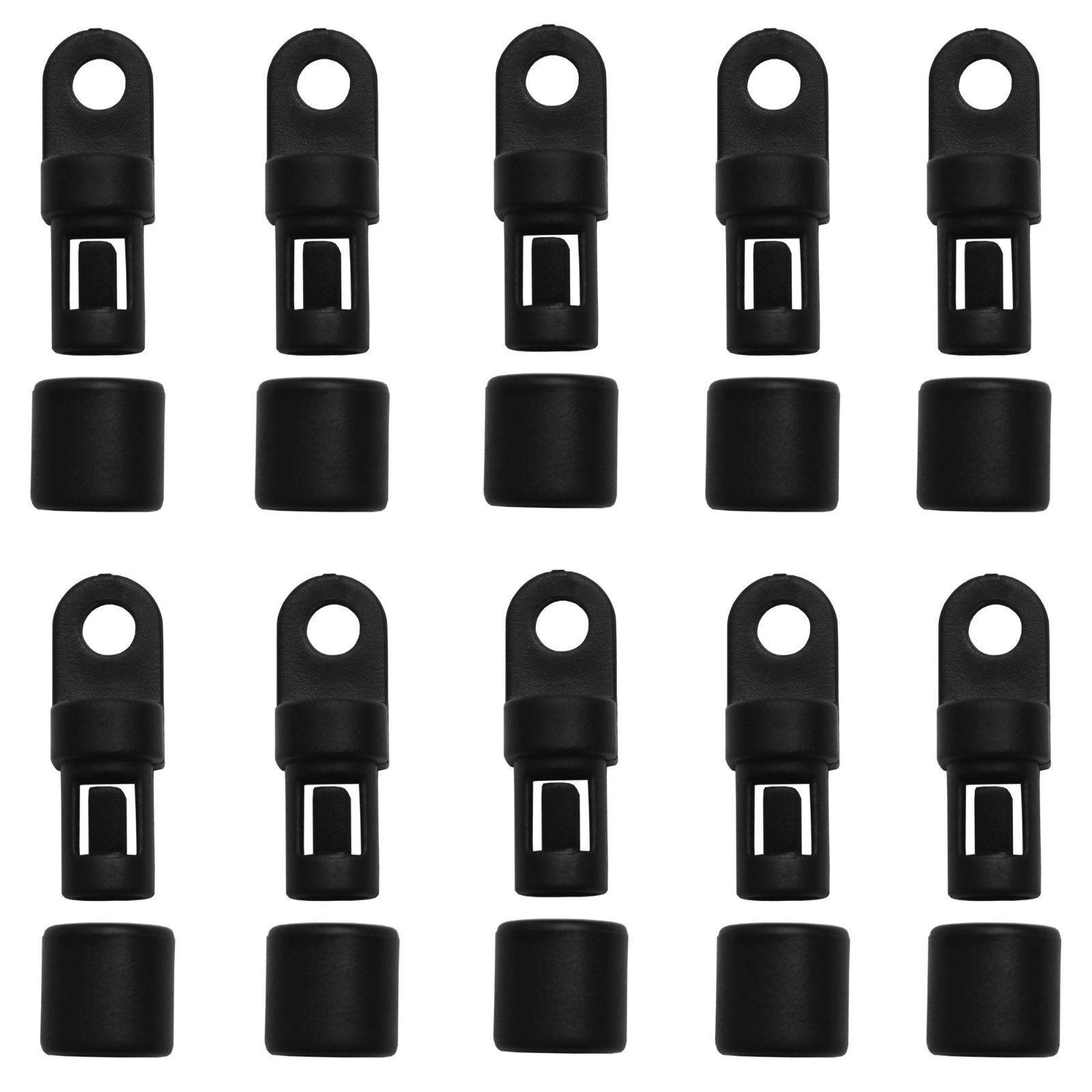Lot De 10 Boucles Robustes En Forme De B Pour Embouts De Corde Élastique, Accessoires De Kayak Multi-usages Pour Activités De Plein Air, Corde Élastique Noire De 6 Mm