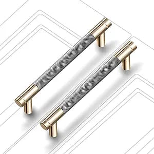 Poignée De Porte De Placard En Aluminium Gaufré, Espacement Des Trous De 128 Mm (2 Pièces), Style Simple, Pour Meuble Tv, Salle De Bain Ou Autre.