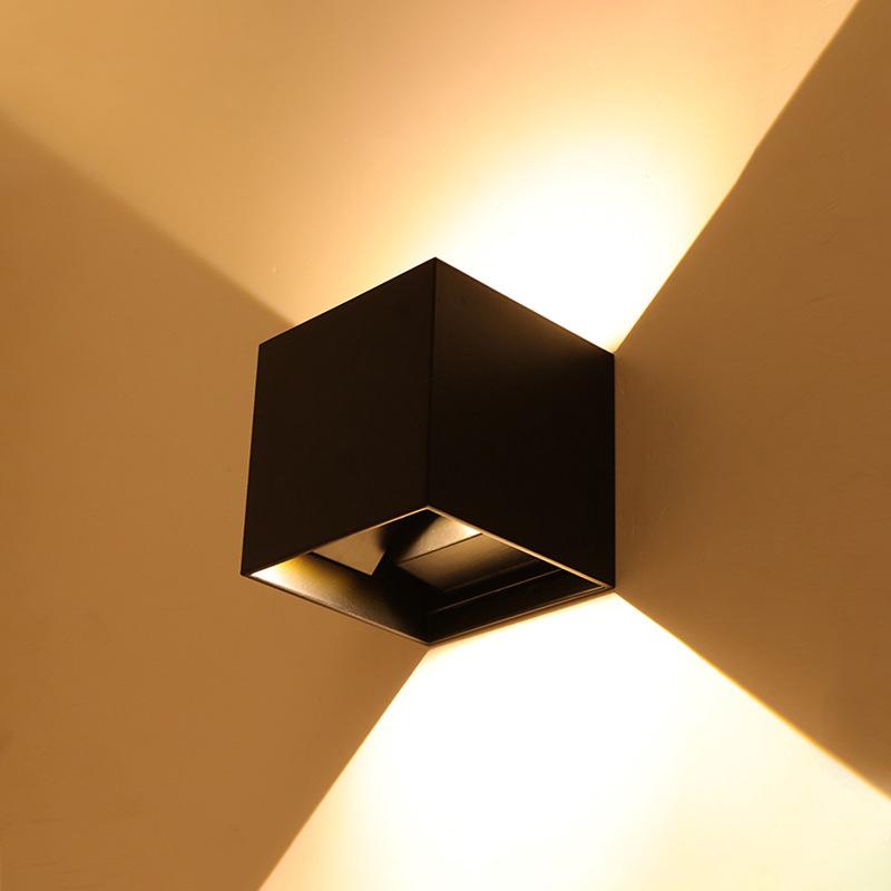 Applique Murale Extérieure Led Carrée Étanche 6w, Lumière Chaude