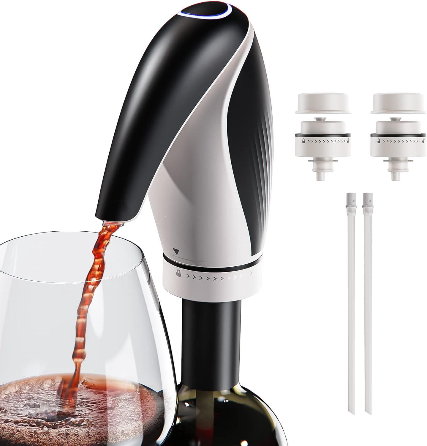 Aérateur À Vin Électrique Noir, Verseur À Vin Rechargeable 3 En 1, Carafe À Vin, Distributeur, Stérilisateur, Cadeau En Forme De Pingouin Pour Les Amateurs De Vin