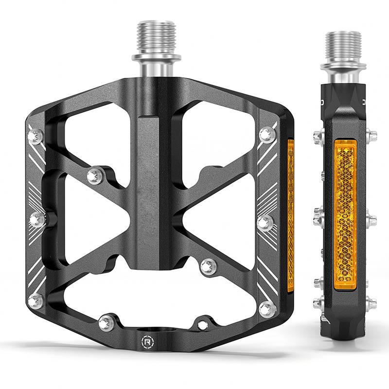 Pédales De Vélo En Aluminium (noir) Avec Réflecteurs, Repose-pieds En Alliage D'Aluminium Avec Réflecteurs, Accessoires Pour Vélo