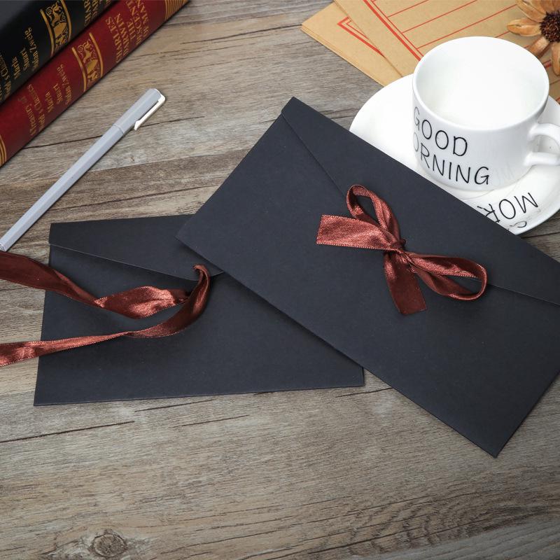 16 Enveloppes Rétro Style Western, Couleur Unie (carton Noir + Papier Kraft)