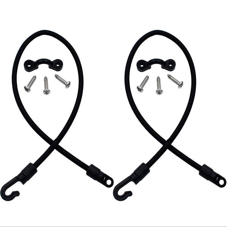 2 Cordes Élastiques Avec Vis, Crochets Et Boucles De Fixation, Accessoires Pour Kayak, Corde Élastique De 45,7 Cm (18 Pouces) Et De 6 Mm De Diamètre.