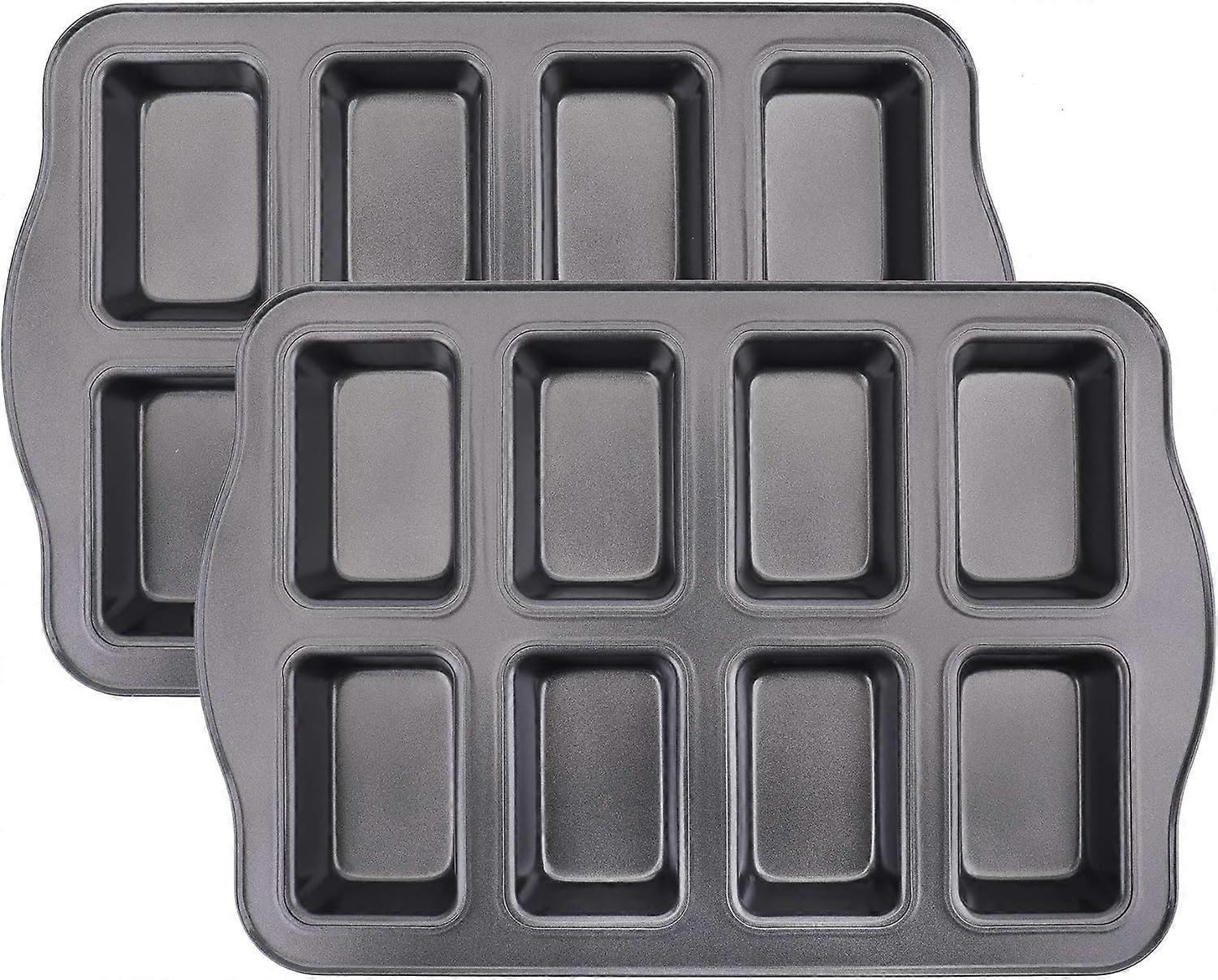 Lot De 2 Moules À Mini-cakes - Moule À Mini-cakes Antiadhésif 8 Cavités En Acier Au Carbone