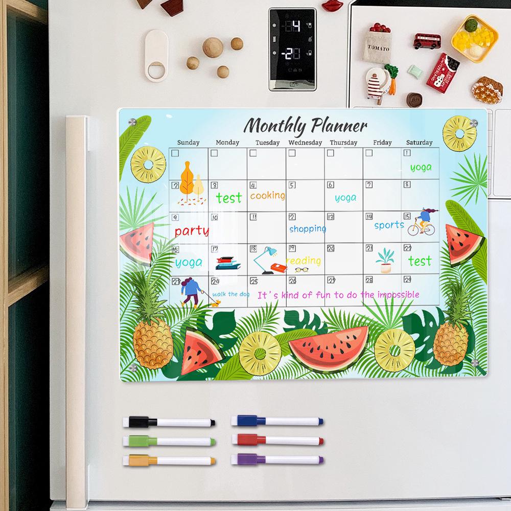 Tableau Magnétique À Motifs De Fruits Avec Stylo (grand Format), Transparent Et Effaçable, Tableau D'Écriture En Acrylique, Conseils Pour Mémo