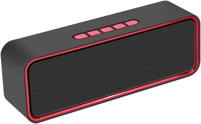 Enceinte Sans Fil Portable (rouge), Bluetooth 5.0 Avec Son Stéréo 3d Hifi Et Basses Profondes, Batterie 1500 Mah, 12 Heures D'Autonomie