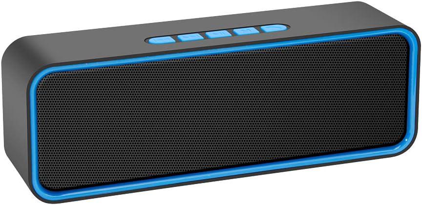 Enceinte Sans Fil Portable (bleue), Bluetooth 5.0 Avec Son Stéréo 3d Hifi Et Basses Profondes, Batterie 1500 Mah, 12 Heures D'Autonomie