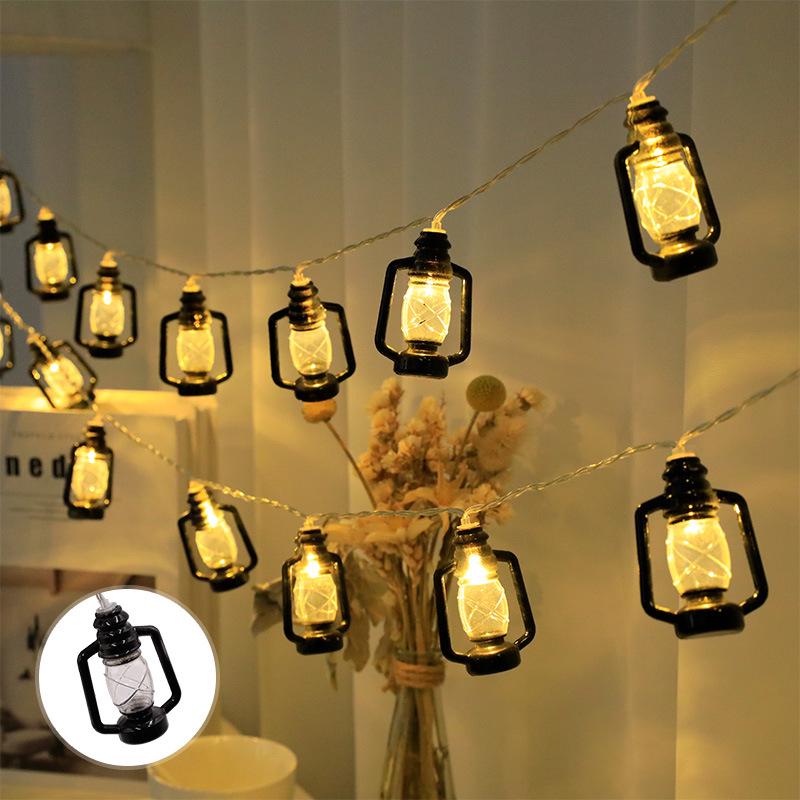 Lampe Rétro À Pétrole De 3 M Avec 20 Led, Guirlande Lumineuse Pour Camping, Tente, Plafond, Lanterne À Motif Cheval.