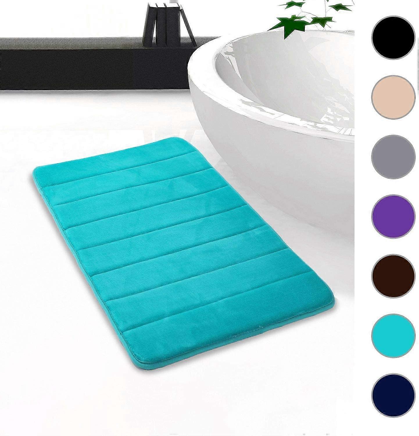 Tapis De Bain Absorbant Et Antidérapant, Lavable - 60 X 100 Cm (vert Paon)