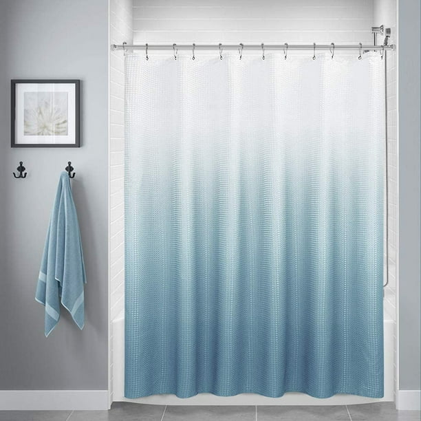 Rideau De Douche En Tissu Texturé (1 Pièce), En Polyester, Imperméable.