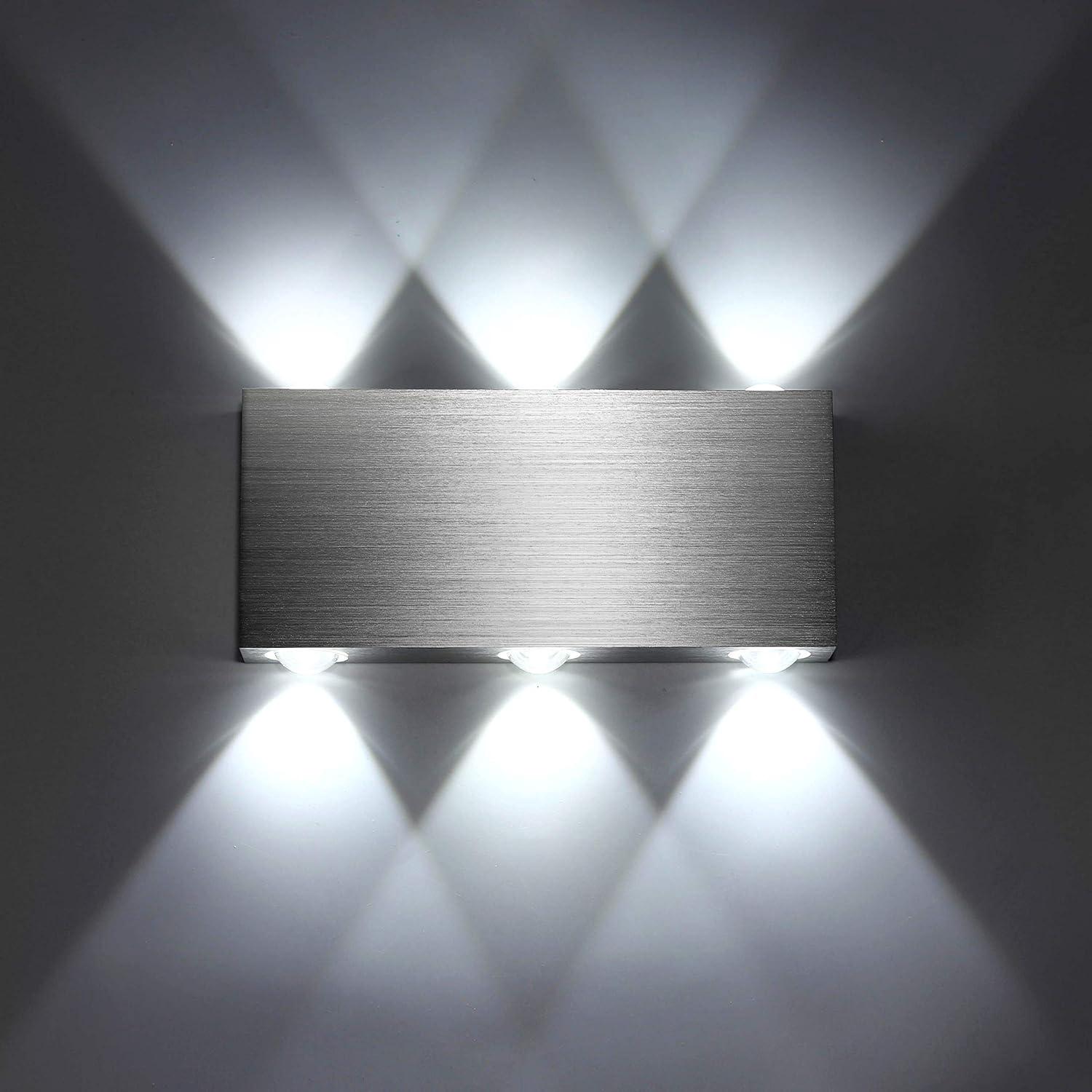 Applique Murale Led 6w D'Intérieur, Style Carré, En Aluminium, Éclairage Décoratif Blanc Froid, Idéale Pour Une Chambre Ou Un Bureau.