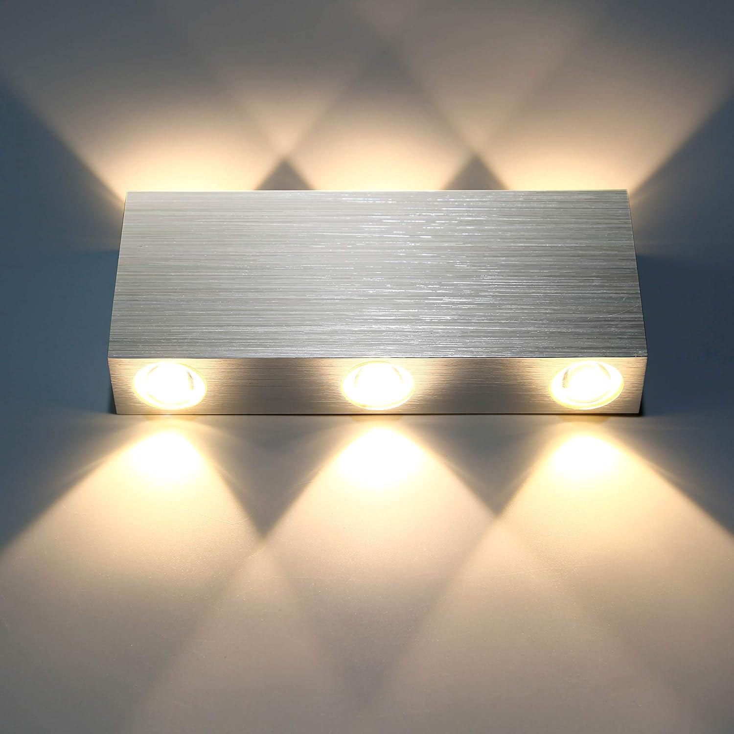 Applique Murale Led 6w D'Intérieur, Style Carré, En Aluminium, Éclairage Décoratif Pour Chambre Ou Bureau, Blanc Chaud