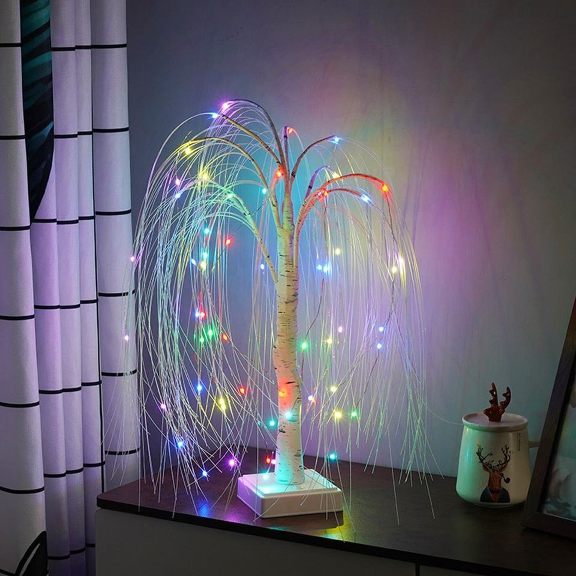 Guirlande Lumineuse Féérique De 50 Cm, Mini Sapin De Noël Led, Lampe Sapin Scintillante, Veilleuse, Lampe Sapin Féérique, Fonctionne Sur Piles/usb, Décoration De Bureau Ou De Fête.