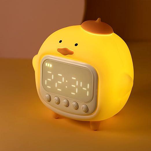 Réveil En Forme De Canard (jaune), Veilleuse Mignonne, Veilleuse En Silicone À Luminosité Réglable Pour Chambre À Coucher