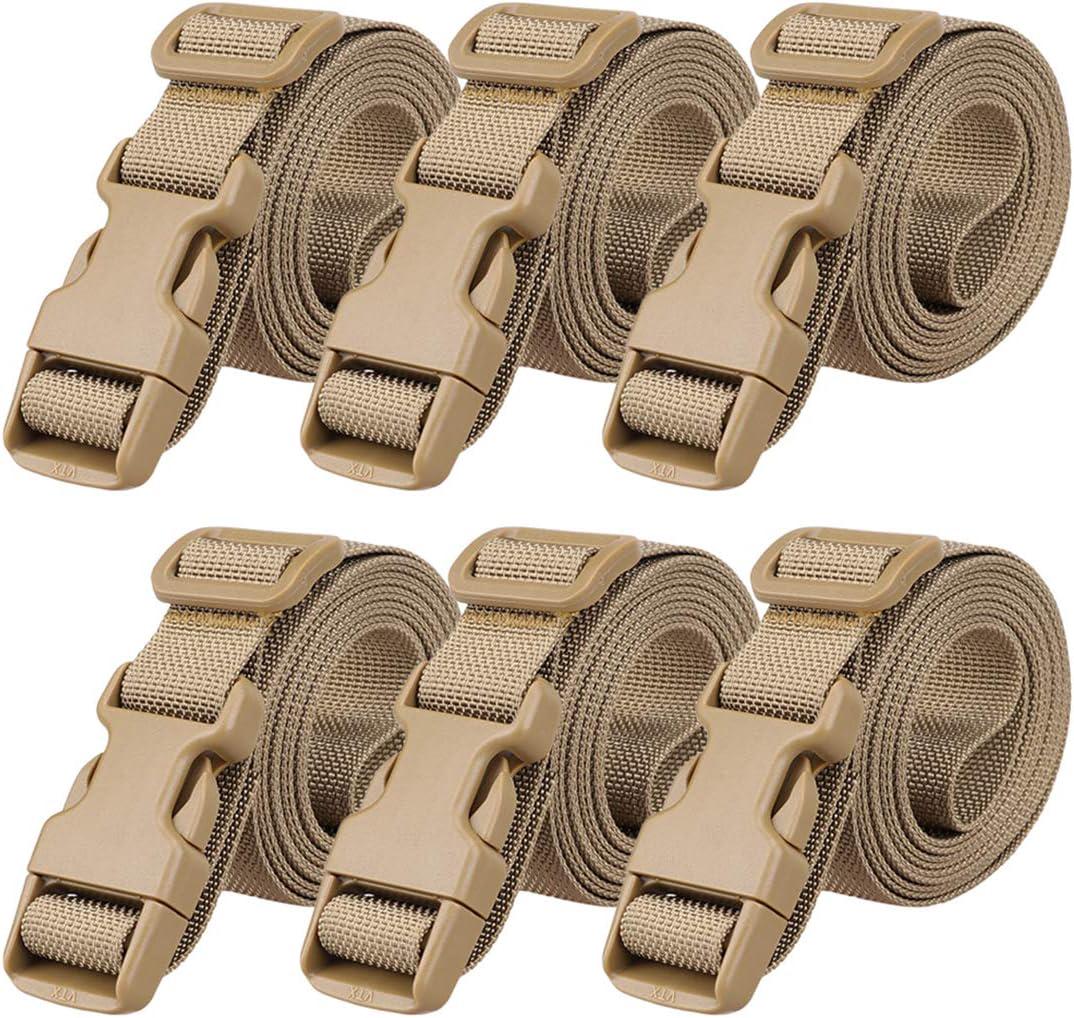 Lot De 6 Sangles À Bagages (marron) Réglables, Accessoires De Voyage, Boucle De Rangement Avec Sangle Antidérapante.