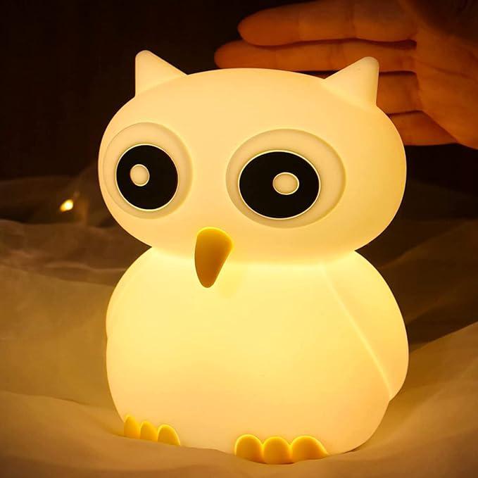 Veilleuse Hibou Sage Et Mignon, Veilleuse Led Pour Chambre D'Enfant, Veilleuse À Couleurs Changeantes Pour Chambre De Garçon Ou De Fille
