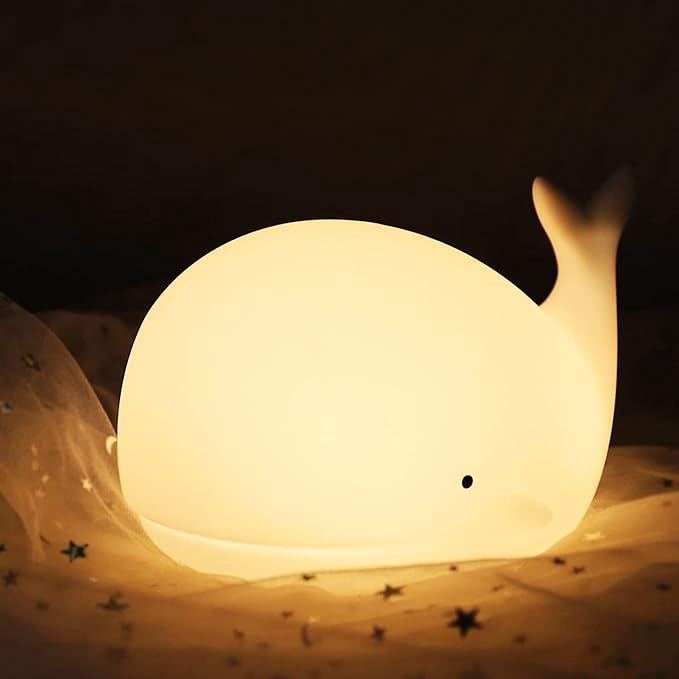 Veilleuse Led Baleine En Silicone, Veilleuse Bébé Avec Minuteur, Veilleuse Animal Kawaii En Silicone, Cadeau D'Anniversaire Pour Adolescents (filles Et Garçons)