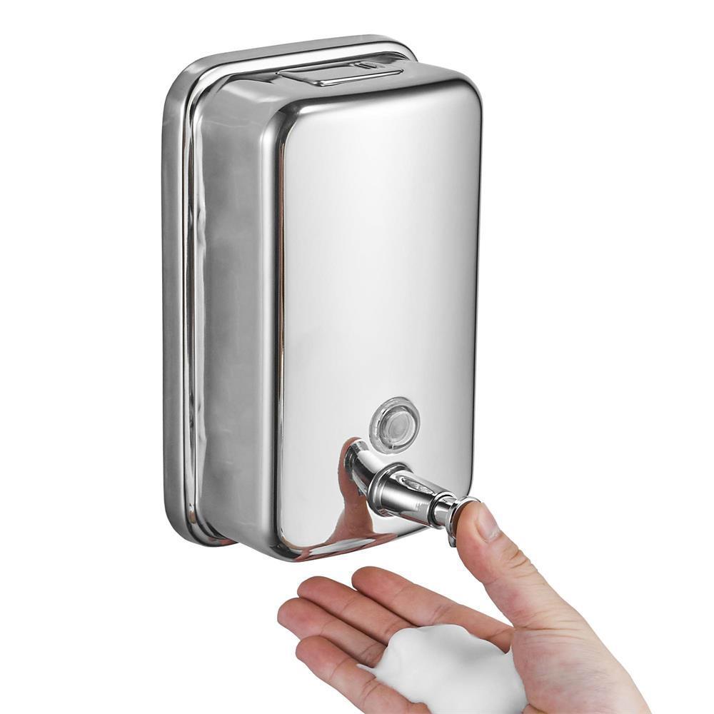 Distributeur De Savon Pour Les Mains Mural En Acier Inoxydable 500 Ml (18 Oz), Avec Clé Et Vis