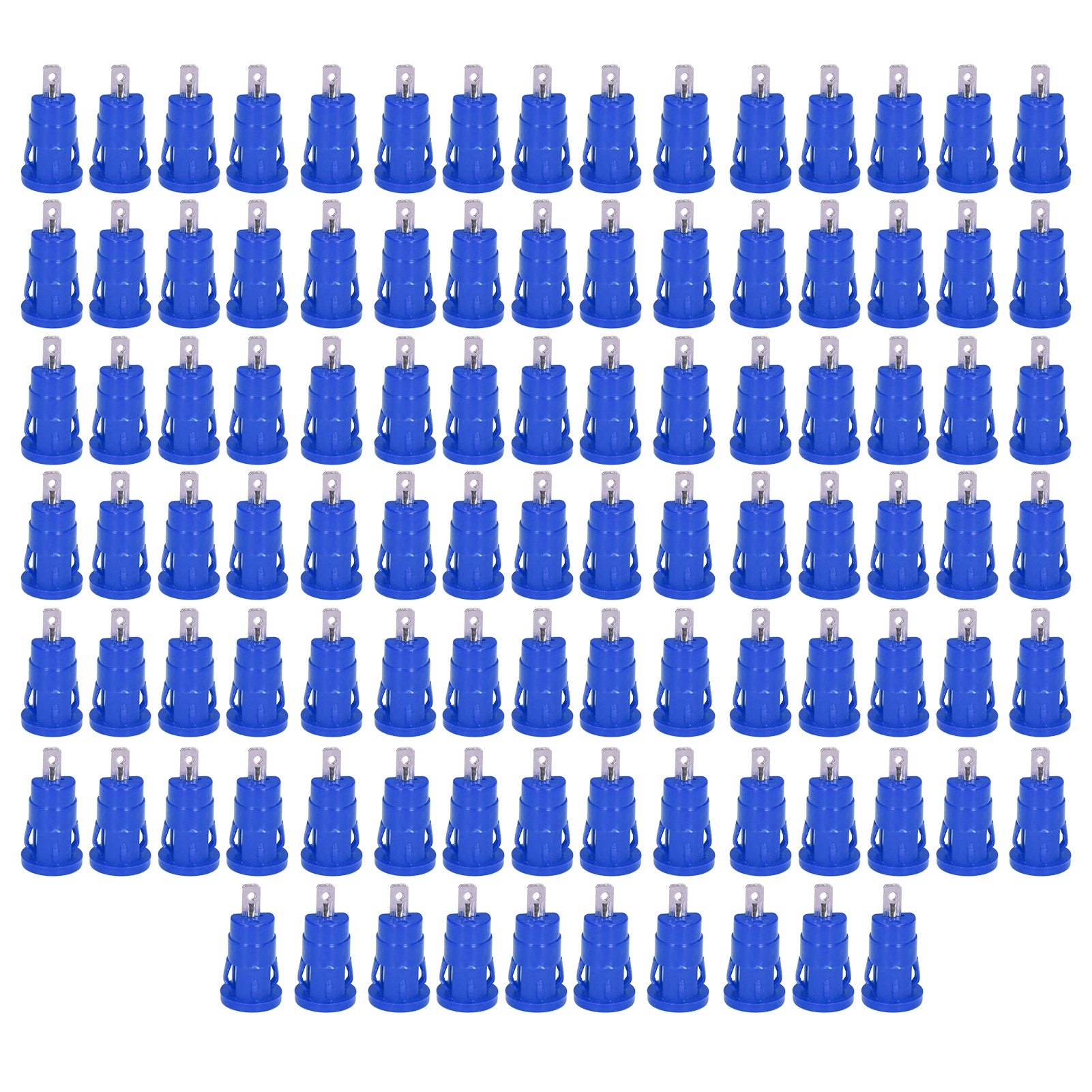 100 Pièces Connecteur Banane 4mm Sécurité Douille À Anneau Terminal Nickelé Cuivre Bloc D'Adaptateur Bleu