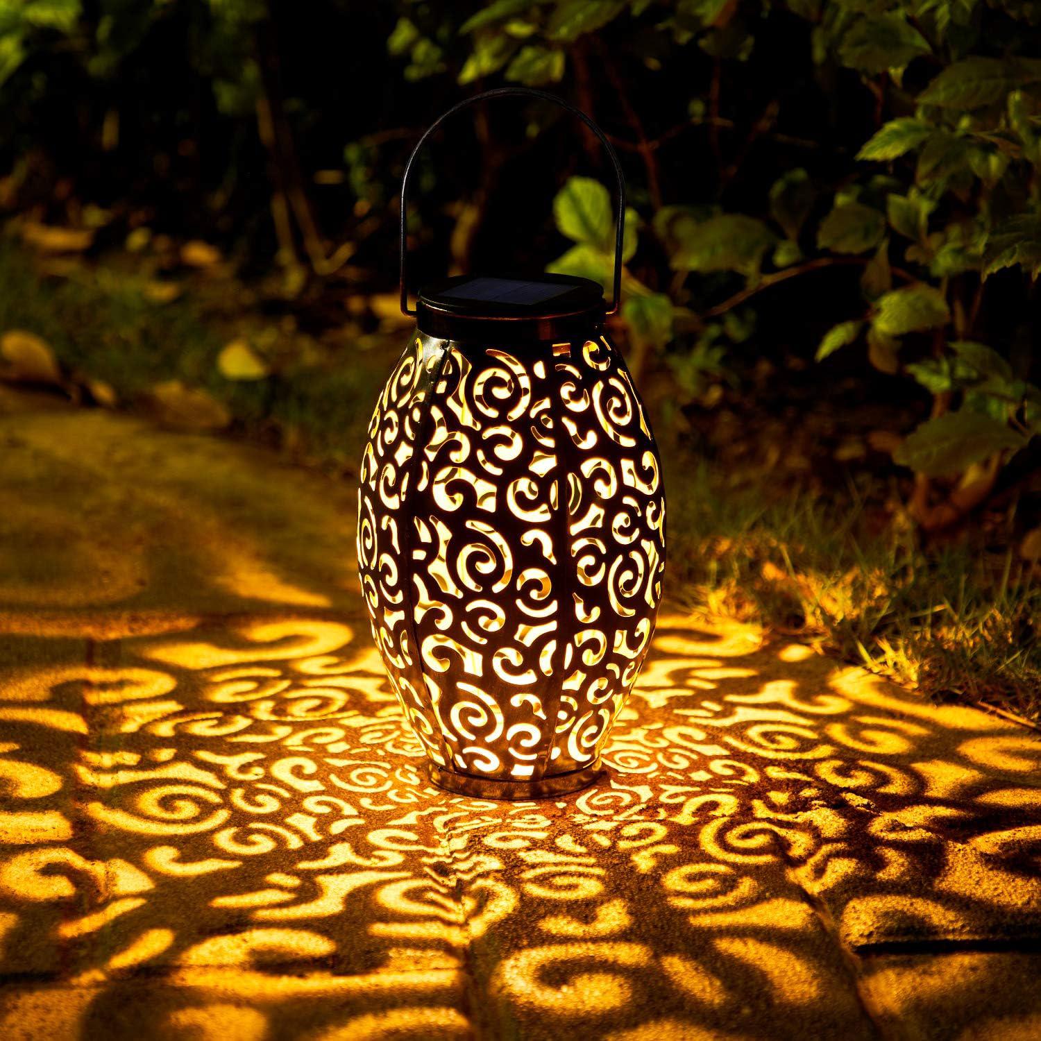 Lanterne Solaire De Jardin, Lampe Solaire De Jardin Ip44 Étanche, Lanterne Solaire Led Suspendue, Éclairage Paysager Décoratif Pour Patio, Cour, Allée, Blanc Chaud [classe Énergétique A++]