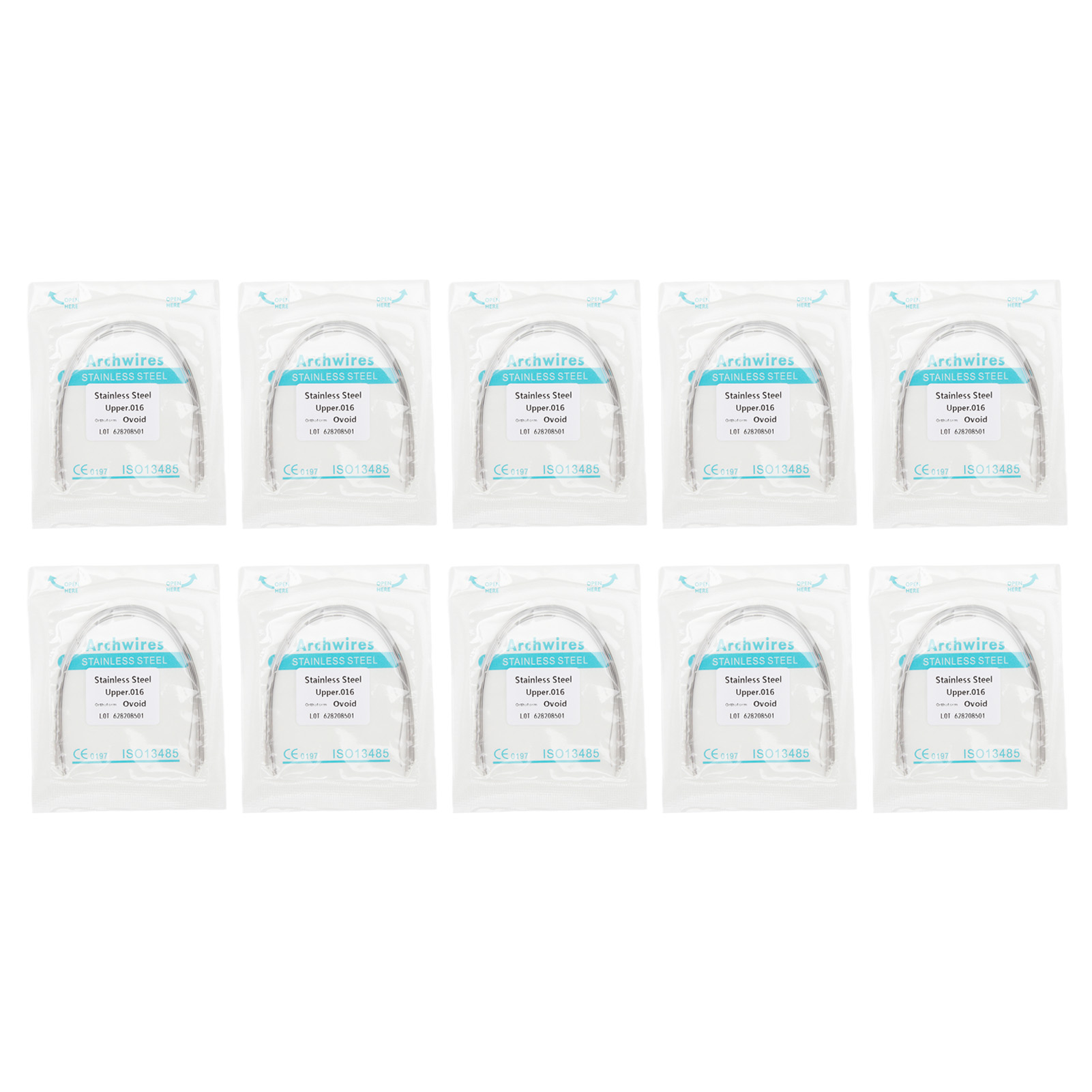 100 Pièces Fil Orthodontique Flexible En Acier Inoxydable Haute Résistance Pour Arc Dentaire Inférieur